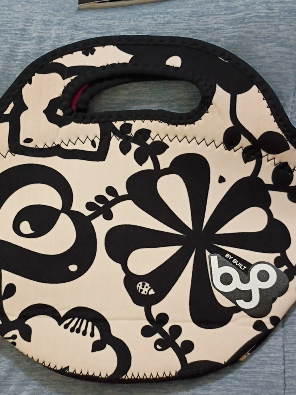 BYO Built Black & Cream Floral Neoprene Tote